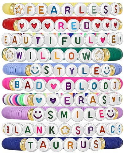 YWOYWO Friendship Bracelets Set, Stackable Charm Customized Bangle, 12 Zodiac Signs 10pcs Elastic Inspired Bracelets Songs Album Jewelry Gifts (Taurus Apr.20 - May 20)