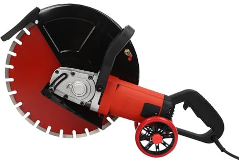 SuhoFutus 4000W Elektrische Betonsäge, Steinsäge Nassschneider, 410mm Sägeblatt, Schnitttiefe 114 mm, Staubfreies Mauernutfräse, Geeignet zum Schneiden von Stein, Beton, Holz, Metall