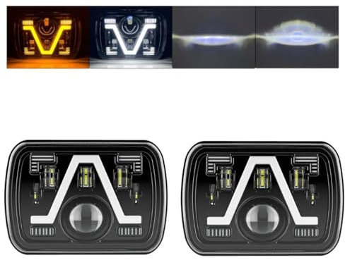 Generisch 2x LED Scheinwerfer mit 3 Funktionen 50W Frontscheinwerfer 12/24V Tagfahrlicht IP67 E9 Prüfzeichen Zusatzscheinwerfer Neu Auto PKW KFZ Motorrad 4x4 Offroad Tuning Landtechnik LKW Traktor