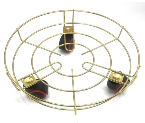 LWODANU Sottovaso elegante con supporto per vasi da fiori con ruote universali in ferro battuto (oro)