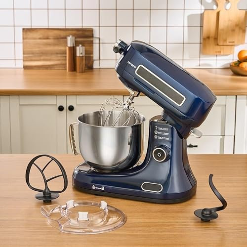 Karaca Pro Artisan Robot Cuisine avec Minuteur, Robot Patissier, Balance Intégrée, Bol Inox 5L, 12 Vitesses et Moteur 1600W, Saphır De Mınuıt