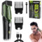AVCXEC Regolabarba Uomo, Regolabarba Aspirapolvere Per Uomo, Rasoio Elettrico Barba e Capelli, set di 2 pettini, supporta 20 lunghezze 1-20 mm, Regolabarba da uomo impermeabile IPX6, per Basette Baffi