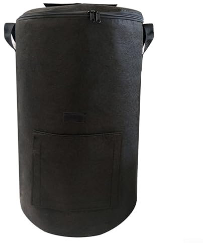 Feegow Bidoni per compostaggio da giardino, 125 l, riutilizzabili, in tessuto non tessuto, sacchetti per lo smaltimento di compost, per cucina, giardino, cortile (nero)
