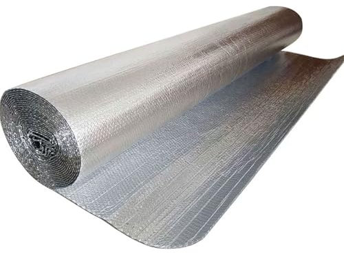 Isolant Thermique 0,6x10M, Isolation Phonique Thermique Feuille Aluminisé a Bulles Résistant pour Réflecteur radiateur de Chaleur et Protéger Contre Froid Idéal pour Fenetre, Voiture, Radiateur(0.6x20