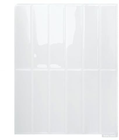 Trafagala Kitchen Stick on Tiles White Vinyl Self Adhesive Wall Tiles Stickers Kitchen Tile Self Adhesive Splashback for Bathroom Sink, Rectangle Subway 10-Sheet, (29x23cm)