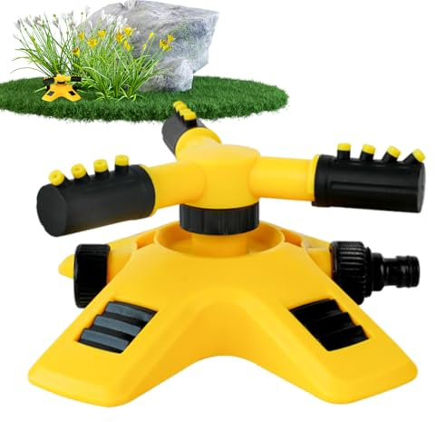 Sprinkler à la pelouse, 7,87x7.09x3,54 pouce à la tête de projection à longue distance Sprinkler, arrosage de jardinage avec 3 bras, 360 ° Sprinkler résistant aux intempéries pour le jardin de pelouse