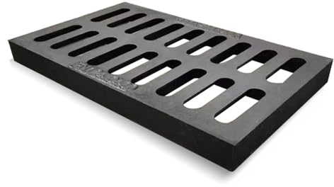 Griglia di scarico in ghisa resistente per pavimenti in calcestruzzo, copertura per trincea per bacino di raccolta NDS, marciapiede e vialetto, griglie di drenaggio a canale (50 x 20 x 4 cm)