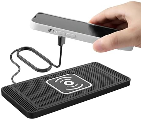 Cargador De Automóvil Inalámbrico 15W - Ultra Slim Qi Charger Quick Charger For Car | Totador De Almohadilla De Carga Inalámbrica Y Teléfono Celular, Alfombra De Carga De Automóvil Sin Deslizamiento P