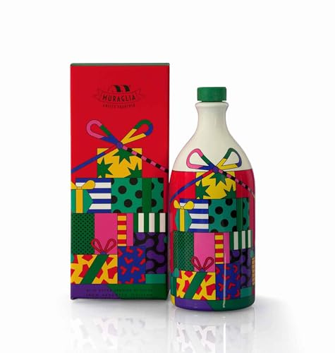 Frantoio Muraglia, Orcio in Vetro Coolor Il Dono - Camilla Falsini con Olio Extra Vergine d'Oliva 500ml, Fruttato Intenso