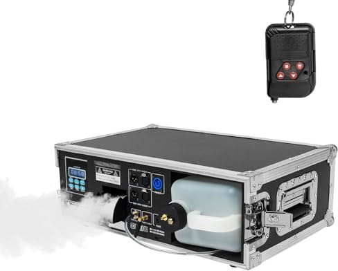Machine à fumée basse 1500 W, 3 L, écran LCD, effet glace carbonique, télécommande, angle réglable, pour scène et fête
