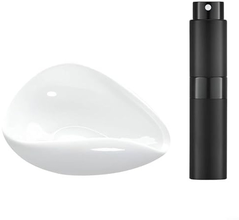 Coffee Measuring Scoop Tray, Pottery Tea Scoop Bean Dish with Spray Bottle, Ground Needle Dose Pan Scale for Espresso Accessories(whitetray+spray Bottle)