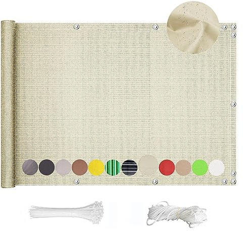 Utomhus 60 x 100 cm vattentätt och vindtätt balkongskydd skydd nät för uteplatser, staket och terrasser, perfekt för trädgård och terrasser
