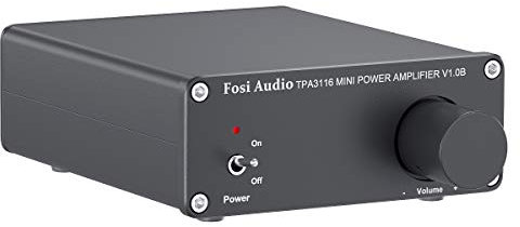 Fosi Audio V1.0B Stereo Verstärker Lautsprecher 50 W x 2, 2 Kanal Audioverstärker Mini-HiFi-Klasse D Integrierter TPA3116- mit 19 V, 4,74 A Netzteil