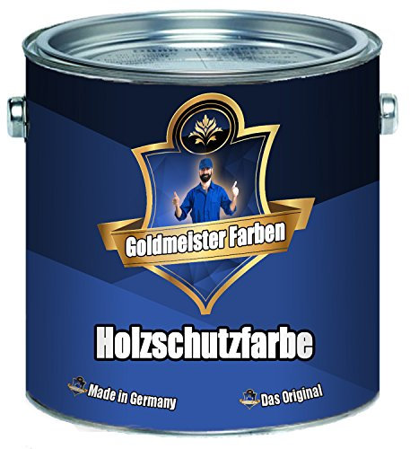 Goldmeister Farben Holzschutzfarbe in Schweden-Rot, Grün, Weiß, Schwarz, Dunkel-Braun, Rot-Braun und Beige - perfekter Schutz mit deckender Farbe für Holz (2,5 L, Schwedenrot)