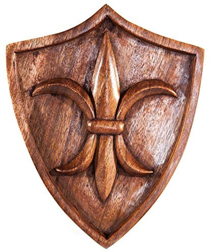 Windalf Majestätisches Wandbild Fleur DE LIS 22 cm Handarbeit aus Holz