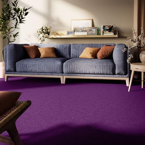 Steffensmeier Teppichboden Cambridge Young Meterware | Auslegware für Kinderzimmer Wohnzimmer Schlafzimmer | Lila, Größe: 400x400 cm
