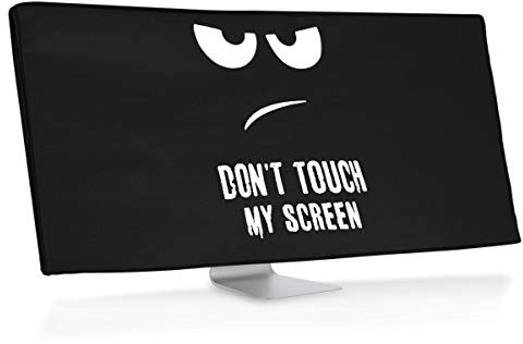 kwmobile Housse écran ordinateur compatible avec 34-35 moniteur - Protection d'écran PC - blanc-noir