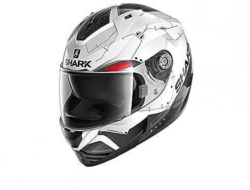 Motorradhelm Shark RIDILL 1.2 MECCA WKR, Schwarz/Weiss/Rot, XS
