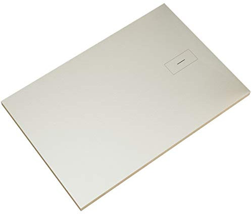 Essence ArredoBagno Duschwanne aus Marmorharz – Ultraslim Effekt Schieferstein – Modell Bernstein – Mineralmarmor mit Gelcoat – Ablaufgarnitur in Farbe Sand – 150 x 100 cm