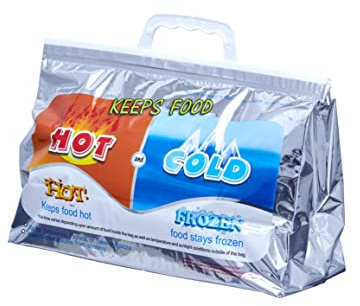 Superio Hot and Cold Insulated Bags for Food Delivery, Grocery Shopping Bags, Food Storage for Hot and Frozen Food for Travel, Disposable Cooler Bag, Reinforced Thermal Lunch Bag (1, 13x5.5x8.5)