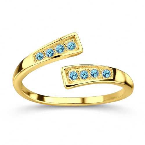 FIVE-D Ring Zehenring Zehring Zirkonia Fußschmuck Grösse einstellbar 925 Sterling Silber