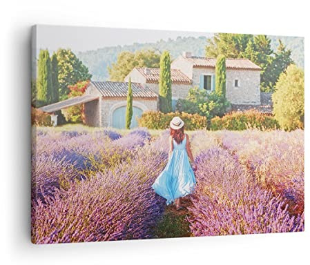 ARTTOR Bilder auf Leinwand 70x50cm Wandbild Botanik Landschaften - 4420 | Boho Heathers Frau Klein Wanddekoration Wohnzimmer Schlafzimmer Küche Wanddeko Wand Kunstdruck Wandkunst Wall Decor ARTTOR