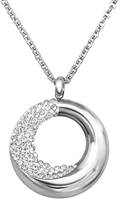 Laimons Damen-Halskette Kette 50 cm mit Anhänger Yin Yang 25 mm x 25 mm aus Edelstahl