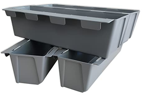 Geli Easy - Macetero para palés europeos (4 unidades, color gris claro)