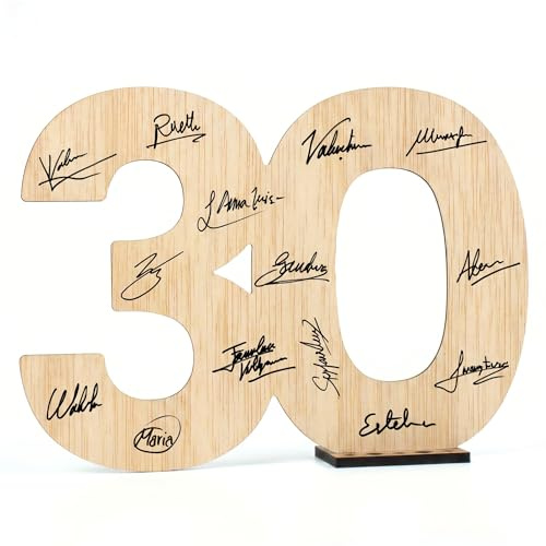 CONTRAXT Dekoschild zum 30. Geburtstag & Perlenhochzeit Originelle Geschenkidee für Frauen & Männer Gästebuch Tischdeko für die große Party