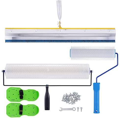 Self-Levelling Tool Kit Cement Floor Leveling Tools Kit Self Leveling Floor Tools with Spike Shoes Roller Needle Length 13mm