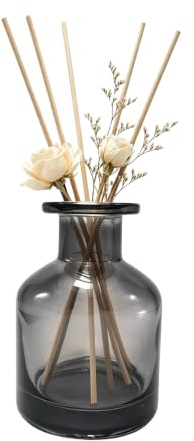 150 ml leere Glas-Diffusor-Flasche, Diffusor, Gläser, Aromatherapie, Aufbewahrungsbehälter, Duftzubehör, Verwendung für DIY-Ersatz-Schilf-Diffusor-Sets (grau)