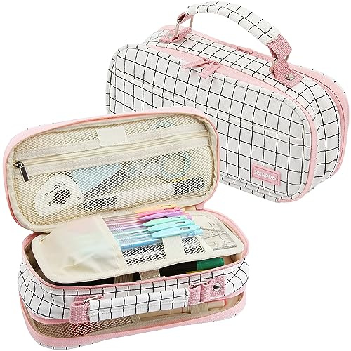 JOINPRO Astuccio per matite, Plaid bianco., Da viaggio