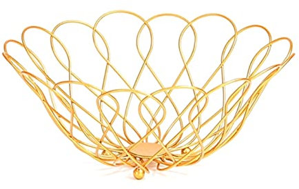 Piatto Di Frutta Cesto di frutta di amaca creativa con petali intrecciata Metallo Hollow Fruit Plate Fruit Frutta e cestino vegetale cyclow stoccaggio desktop Piatto Di Frutta In Legno ( Size : 4 )