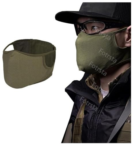 Fotrsta Demi-Masque de tir Tactique de Haute qualité Respirant élastique Masque en Silicone Souple équitation randonnée Masque de Combat Airsoft