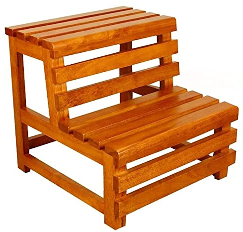 FLYIFE Indoor Step Stool, Portable Step Stool Step Stool Rubber Step Stool Wooden Bathtub Stool 2 Stairs Stair Step Bathroom Step Stool