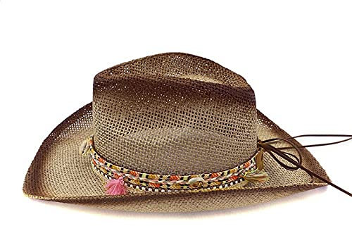 Damen Hüte Winter Filz Western Herren Strohhut Outback Cowboyhut Cowboy Damen Baseballmützen Cap Selbst Gestalten (Khaki, One Size)
