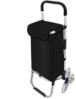 DAQERHSH Shopping Cart Large Capacity Folding Shopping Cart Stair Climbing Shopping Cart and Bag for Groceries with Tri-Wheels Swivel Handle Folding Hand Truck (Color : 6 Wheels)