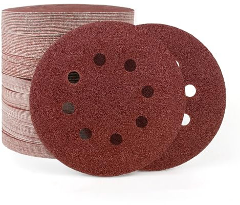 150PCS 125mm Sanding Discs 8 Hole 5 Inch Orbital Sander Discs Hook and Loop Sanding Pads, 10 Sizes 40/60/80/100/120/150/180/240/320/400 Mixed Grits, Round Sandpaper Sheet for Random Orbital Sander