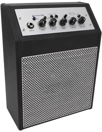 Qqmora Amplificador de Guitarra, Mini Amplificador de Guitarra con Entrada Auxiliar de 1/4 de Pulgada 15 W Sonido para Practicar,Altavoces para Instrumentos Musicales
