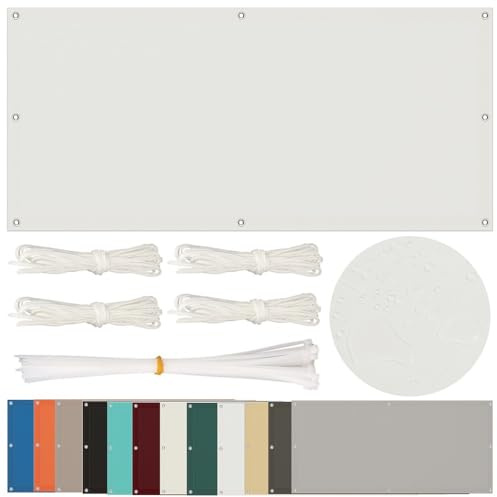 Sonnensegel Wasserdicht 0.8x1.2M Rechteckig Mit Ösen - Balkon Segeltuch für Terrasse Garten UV Schutz, Schwer, Weiß