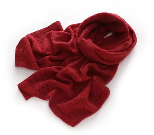 Damen Kaschmir-Strickschal, warm, lang, Kaschmir-Schal, einfarbig, Kopftuch, rot, One size