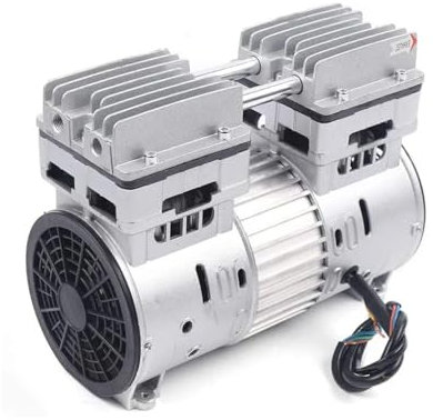 Ölfreies Kompressor 220V 750W ÖLfreier Luftkompressor 1400U/min Kompressoraggregat 8bar 145L/min Leise Silent Kompressor Aluminium (Silber)