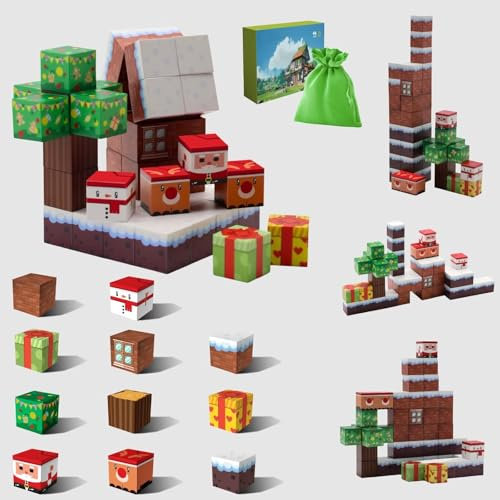 Rozzol Magnetblöcke Fliesen Spielzeug Kinder Outdoor Spielzeug STEM Montessori Fidget Cube Gebäude Klassenzimmer Gebäude für 3+ Jungen Mädchen Weihnachten Geburtstag