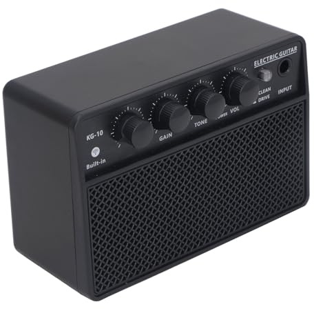 Mini-Gitarrenverstärker, 10 W, 6 Zoll, Tragbarer, über USB C Aufgeladener E-Gitarrenverstärker, Kleiner Bluetooth-Übungsverstärker, CLEAN/Drive-Effekte, 3,5-mm-Kopfhörerausgang