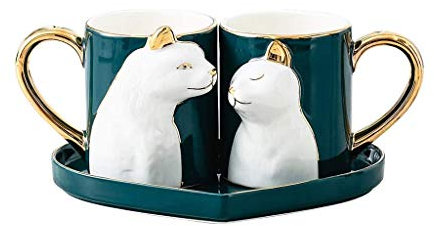 FYZLOIPU Espressotassen Becher Personalisierte Keramiktasse Paarpaartasse Kreatives Kaffeetassen-Set Geburtstagsgeschenk Kleine Kaffeetassen,