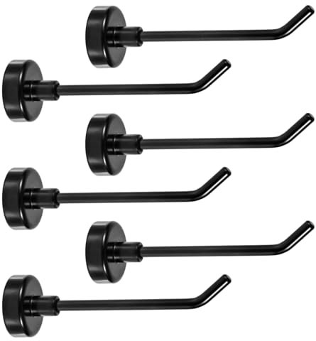 6 Pezzi Grandi Ganci Magnetici, 1 kg 7,1 cm di Lunghezza Ganci Magnetici Resistenti Ganci Magnetici da Crociera Potenti per Nave da Crociera Garage Cucina Frigorifero (Nero)