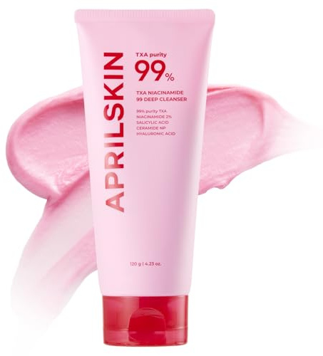 APRILSKIN TXA Niacinamide 99 Pore Care Pink Bubble Gum Deep Cleanser | 99% High-Purity TXA+Niacinamide | All-in-One Cleanser: Deep Cleansing, Blackhead Care, Pore Care, Moisturizing | 4.23 fl.oz.
