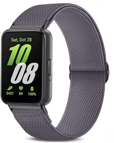 TUCOMO Elastische Nylon Armband Kompatibel mit Samsung Galaxy Fit 3, Loop Dehnbare Ersatzarmband Uhrenarmband für Samsung Galaxy Fit 3 SM-R390 Herren Damen
