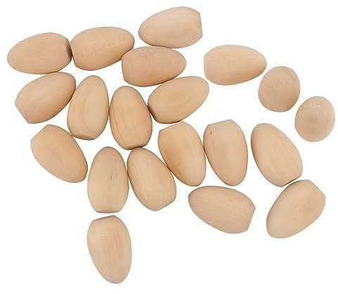 Gatuida 20stücke Diy Holzeier Für Ostern Unbemalte Glatte Bastel-eier Aus Holz Zum Bemalen Basteln Für Junge Mädchen Deko Für Ostereiersuchen Und Kreative Projekte
