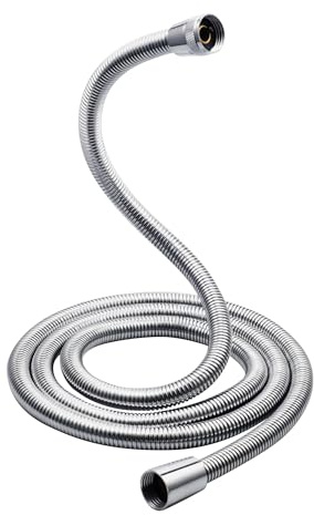 Encrypted Shower Hose 2.5M Universal G1/2 Shower Pipe Handheld Shower Head Hose Replacement High Pressure Extra Long Anti-Kink Shower Hose for Bath Taps Chrome Flexible Hose Extension